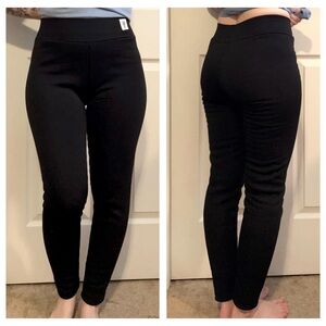 High Waisted Fleece Lined Black Leggings